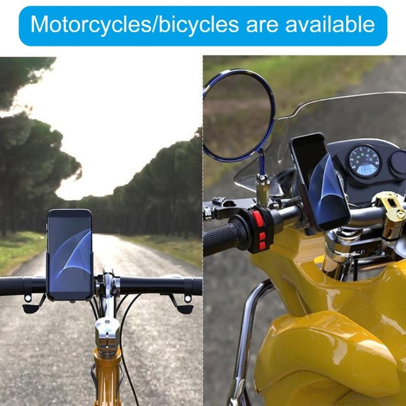 Aluminum Motorcycle Phone Holder 360 Degree Rotatable Phone Stand not Slip Designs Easy Installation for Secure Grip