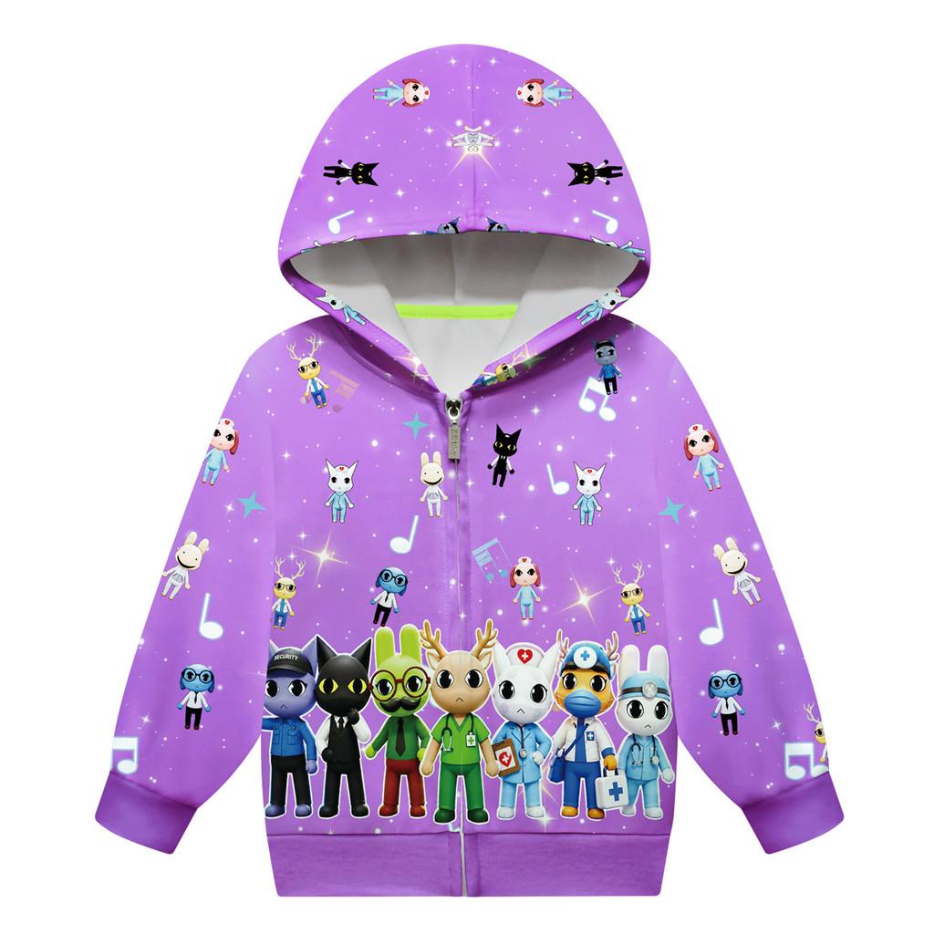 79093 4 Colors Kids Boys Girls Animal Hospital Print Casual Long Sleeves Jacket