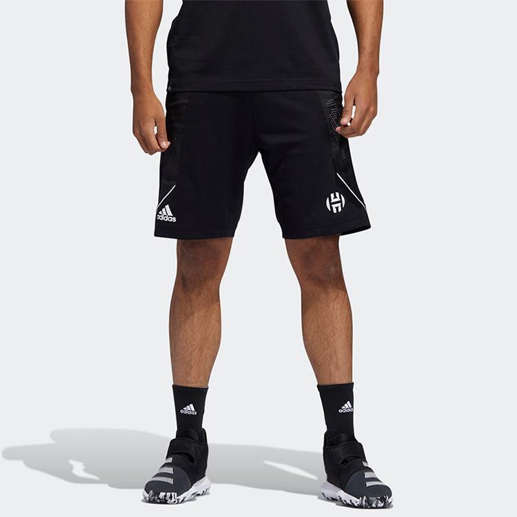 Adidas Harden Logo Straight Basketball Shorts with Quick-Dry Technology Men Shorts Black DZ0597