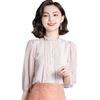 2026 Plus Size Polka Dot Ruffled Chiffon Blouse - Mid-Sleeve & Stylish