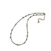 Collana clavicolare con perline di pietra naturale turchese per donna, gioielli di lusso di nicchia