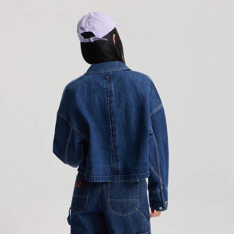 Lee Loose Fit Lapel Short Denim Jacket