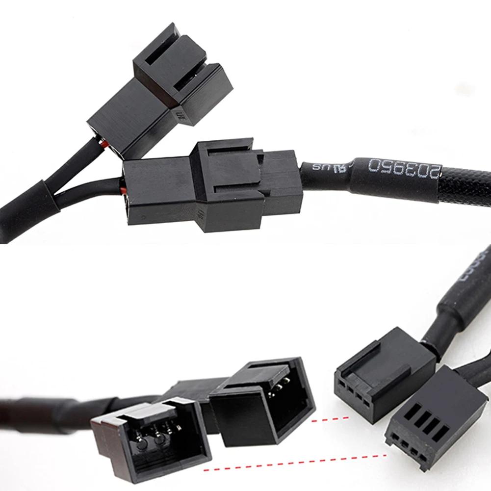 PWM 4pin Fan Extension Splitter Hub Cables Motherboard CPU 4 pin Y Splitter Cable Fan PC Case Fan Extension Adapter