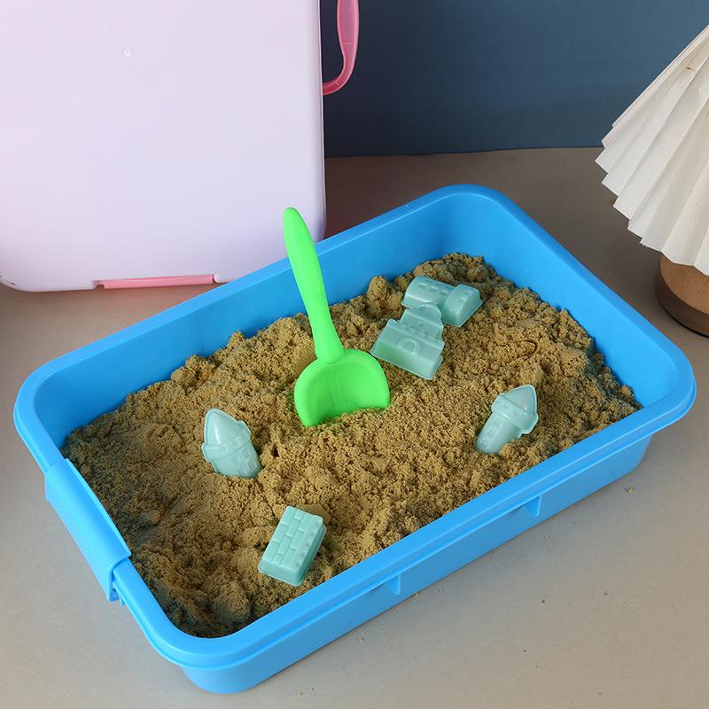 Ultra-light Space Sand Toy Set: Portable Plastic Tray & Storage Box for Kids