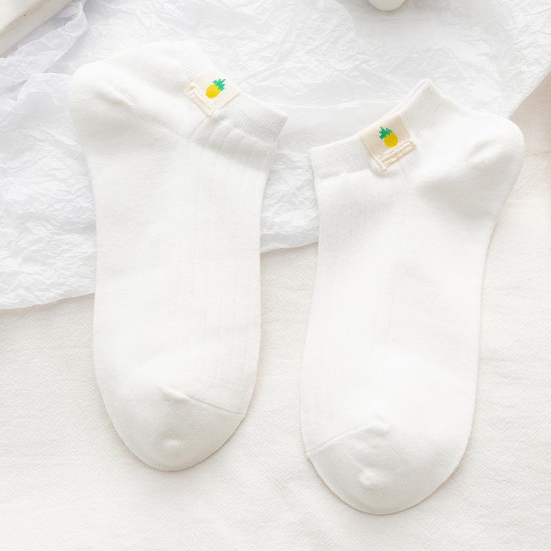 Women's Spring-Summer Low-Cut Japanese Style Short Ankle Socks - Cute, Trendy, Pure Cotton White Boat Socks