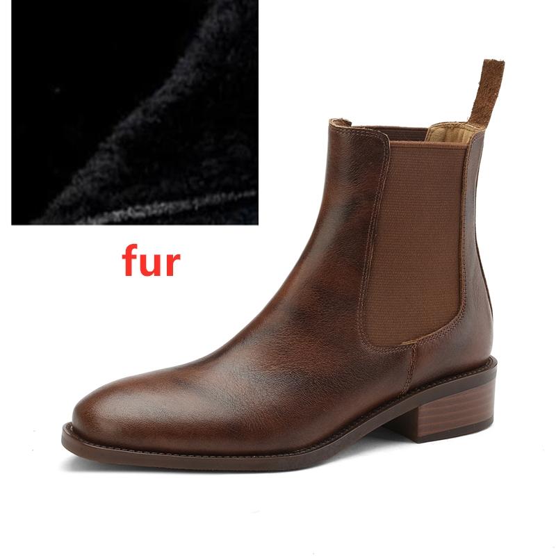 Fashion AIYUQI 2025 new women's Chelsea boots Anti-slip retro lace-up work boots for women Large size low-heeled female winter shoes