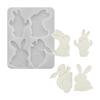 DIY Easter Cute Bunny Figurine Resin Mold Candle Aromatherapy Plaster Silicone Mold Desktop Storage