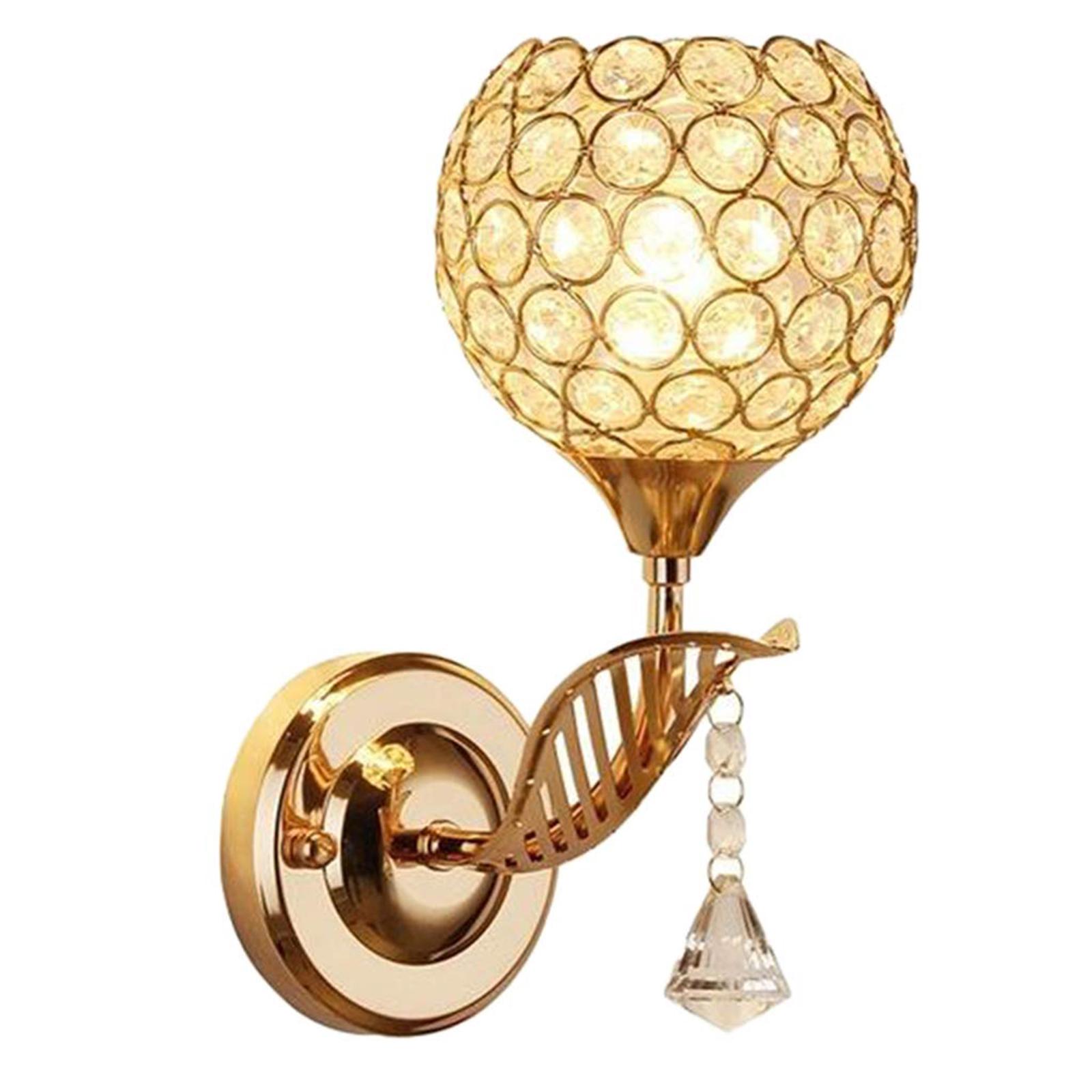 

Хрустальные настенные бра Настенная лампа для спальни Круглые Современные прикроватные настенные светильники Осветительный прибор для столовой прихожей с патроном E27 E27 золотой