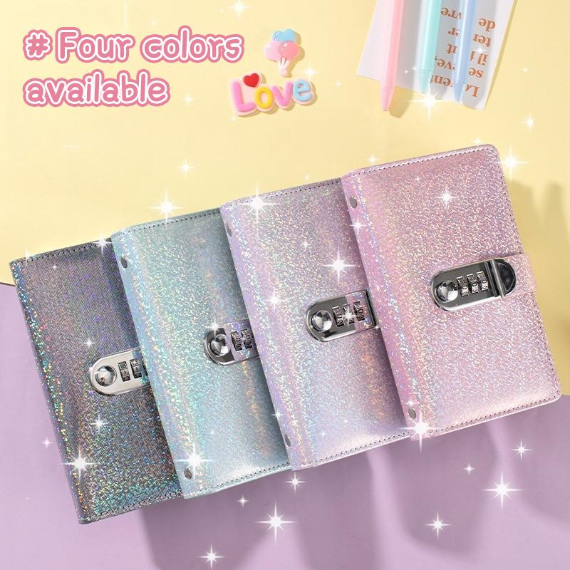 Piele PU Provocarea celor 100 de plicuri Liant de economii Copertă laser cu blocare prin parolă Caiet pentru economisirea banilor Carte financiară reutilizabilă