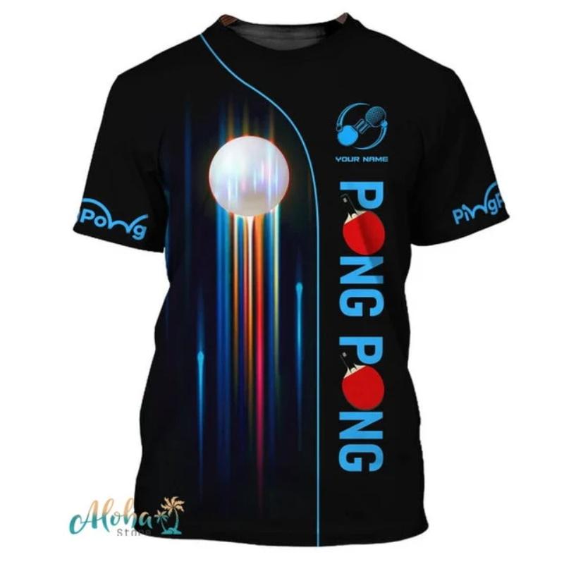 Camisetas de Ping Pong con Estampado Completo para Hombre Verano Manga Corta Cuello Redondo Camisetas de Tenis de Mesa Ropa Camisetas Tallas Grandes para Hombre Tops