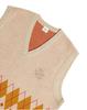 The Greencup X Le Sonnet Logo & Argyle Knit Vest Beige