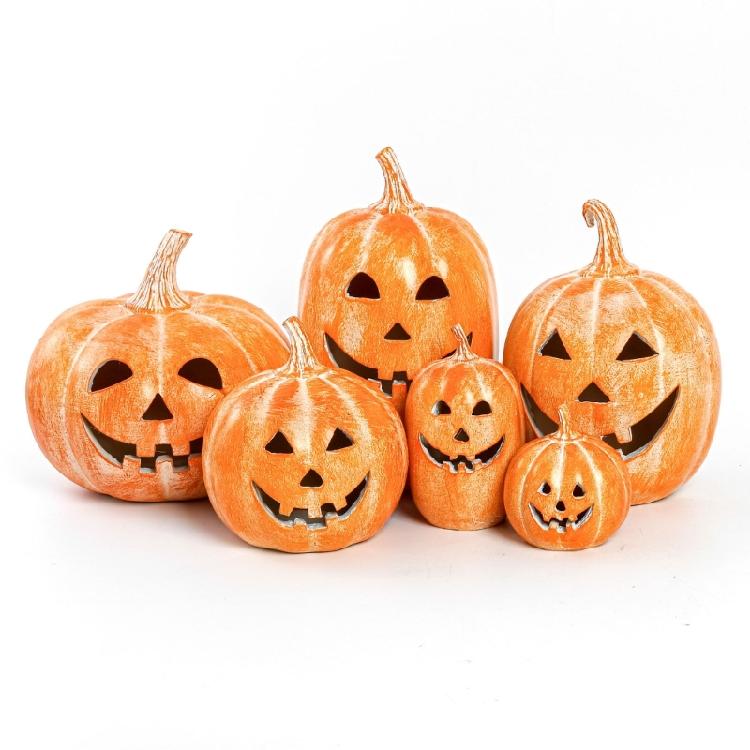 Handmade Resin Pumpkins Halloweens Pumpkins Decorations Autumn Harvests Festival Halloweens Party Decors