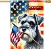 Welcome Miniature Schnauzer Dogs American Ag House Ag 28 X 40 Inch Double Sided Patriotic Decorative Garden Ags Banner EEZ