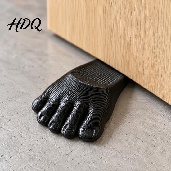 Easy Install Door Stopper 3D Printed Foot Shaped Doorstop Non-Slip Wedge for Floor Reliable Stop Study Decorative Holder Home Office Bedroom,