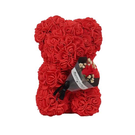 Cute Bear Artificial Rose Flower with Gift Box Valentine's Day Gifts for Mom Wife Grandma Girlfriend Sister In Mother's Day Birthday Anniversary