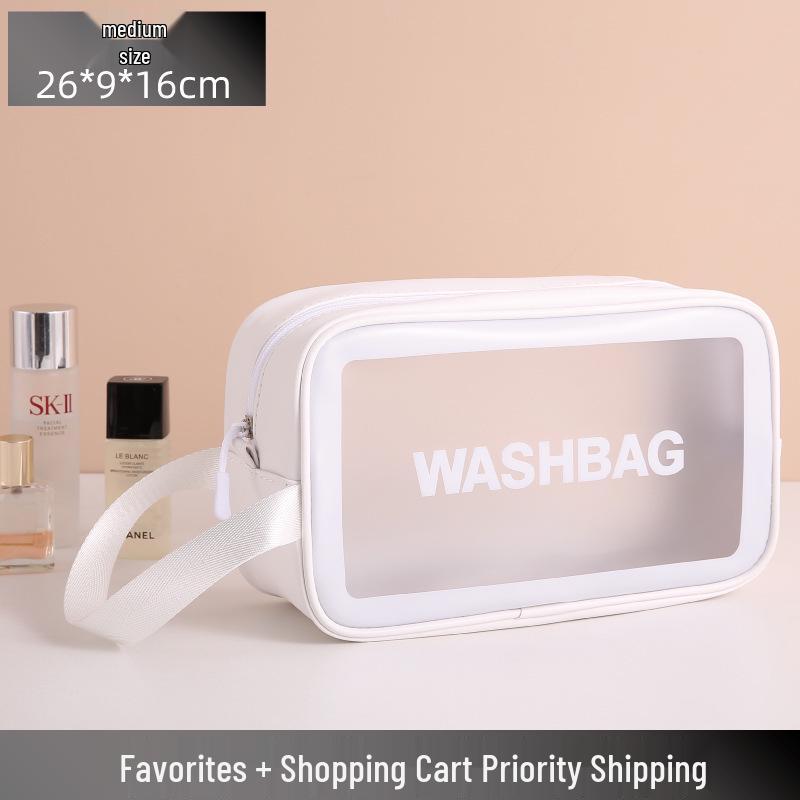 Large Capacity Frosted Transparent PVC Travel Wash Bag - Waterproof Makeup Bag