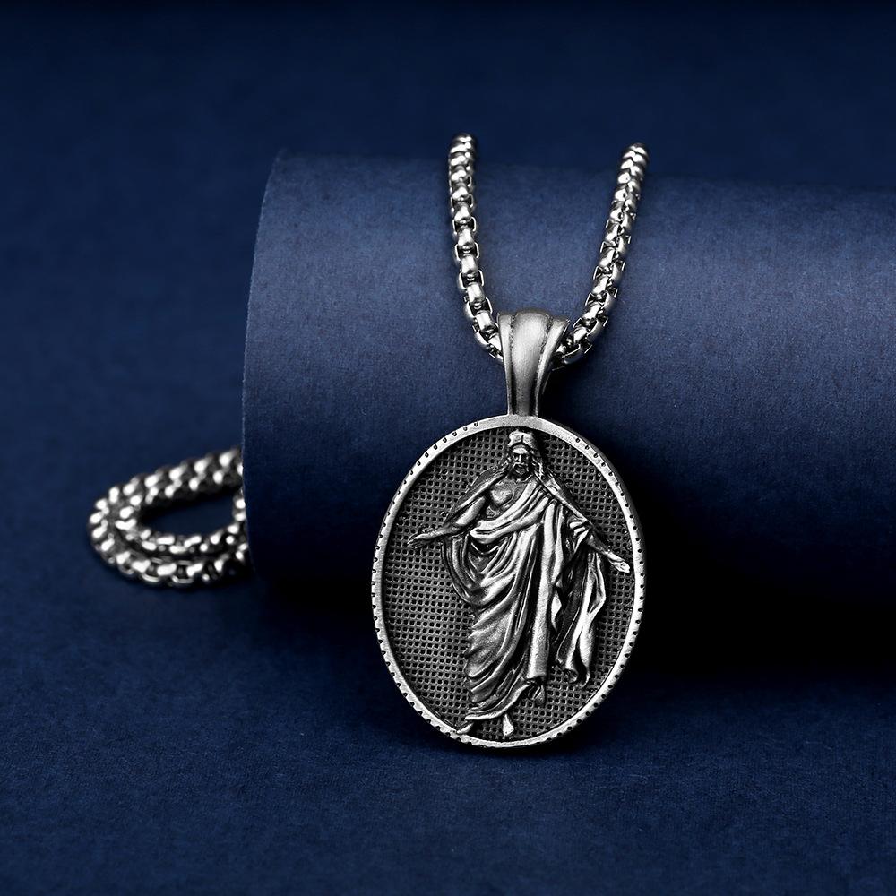 European and American Men's Retro Personalized Fashion Christmas Pendant Necklace Punk Style Personalized Accessories