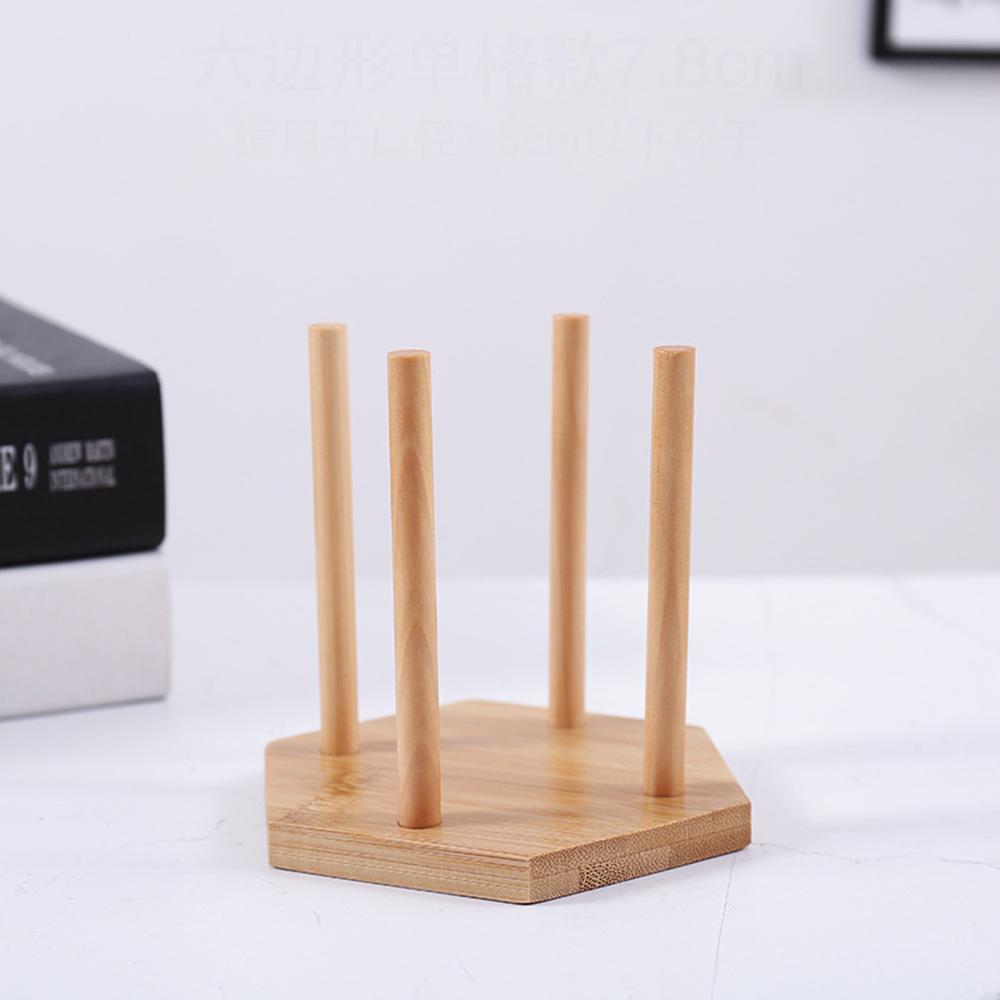 Bamboo Wooden Cup Storage Rack Creative Round DIY Household Cup Holder For Disposable Paper Cup Counter Desktop Storage Rack