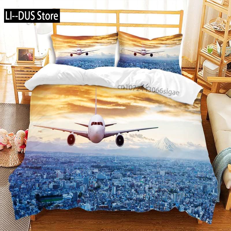 

Aircraft Duvet Cover Sets 3Pcs Pink Sunset Bedding Sets Quilt Cover with 2 Pillow Shams,Twin Full Queen King Size, Bedroom Decor EU single(135x200cm)