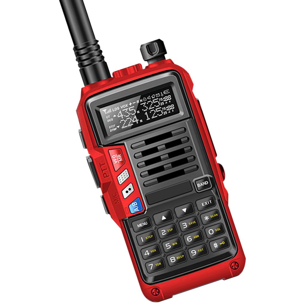 BAOFENG UV S9 III Handheld Walkie Talkie Tri Band 10W Ham Radio 2 Antenna 10KM Long Range VOX Function 128CH Red, EU