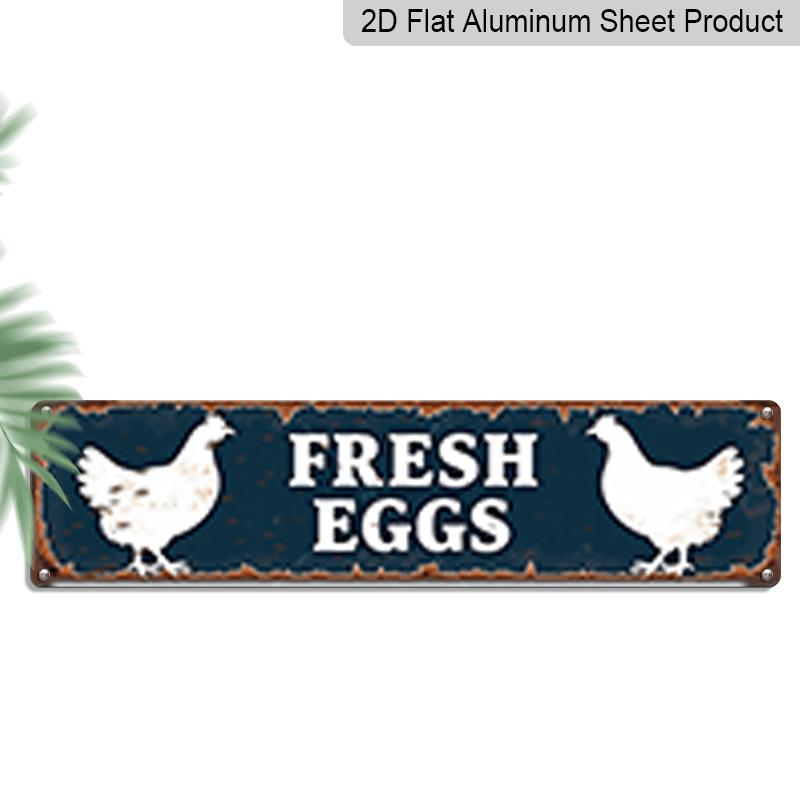 

2D Flat, 1pc, Fresh Eggs Metal Sign, Aluminum Decorative Sign, Novelty Street Sign, Home Decor, Room Decor, Wall Decor, Restaurant Decor, Bar 40cm x 10cm