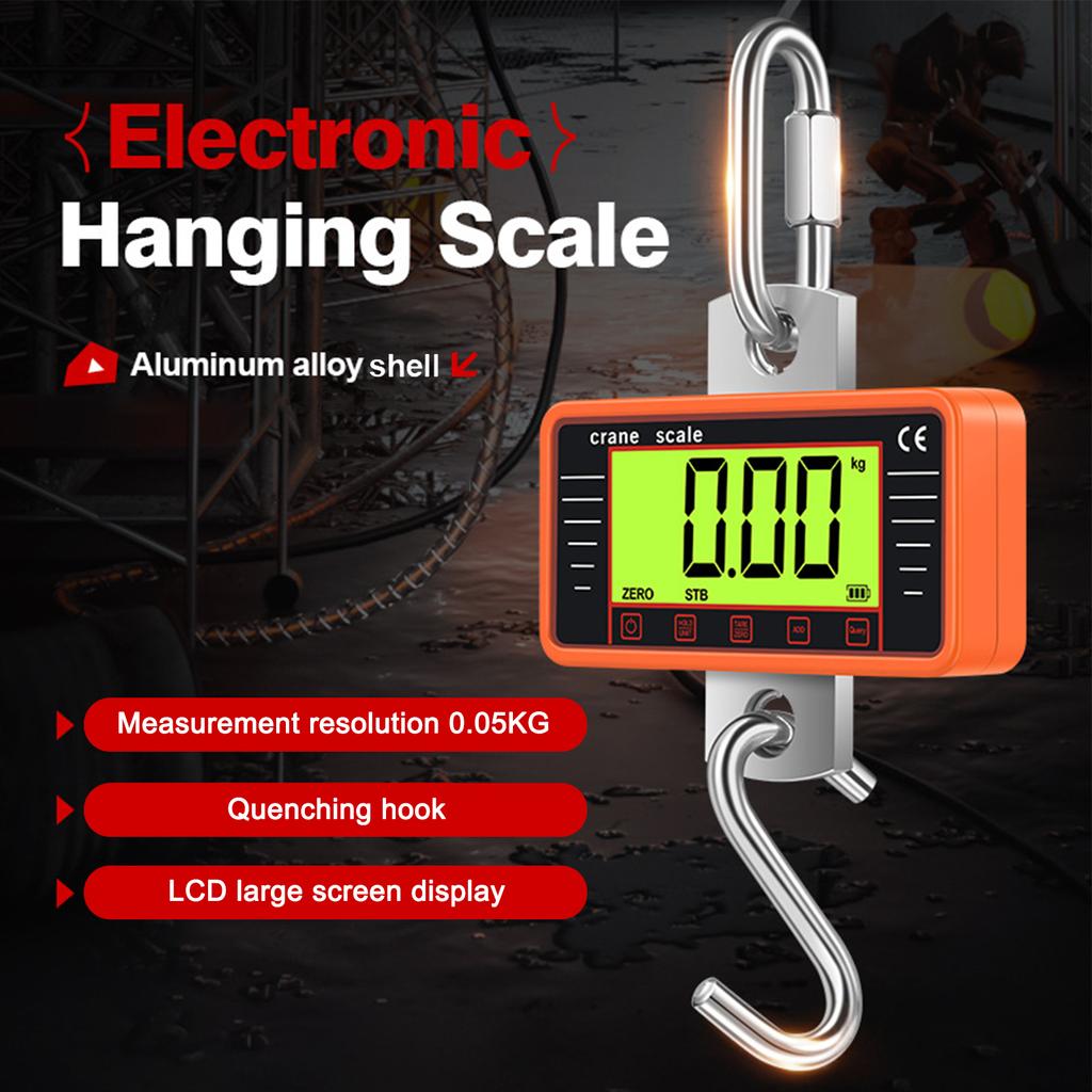 Industrial Hanging Scale, 500kg1100lbs Heavy Duty Digital Crane Scale with 4" LCD Display and