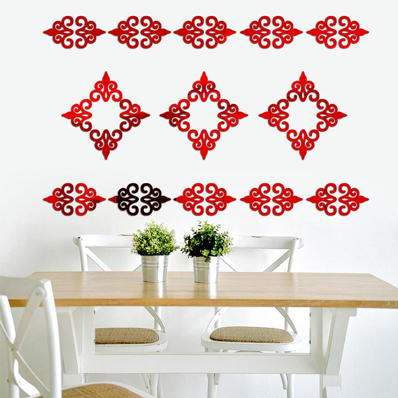 

10 шт. 3D зеркальные диагональные кружевные настенные наклейки акриловые крыльца гардероб бордюр украшения настенные наклейки самоклеящиеся DIY художественная роспись 7x7cm 10pcs