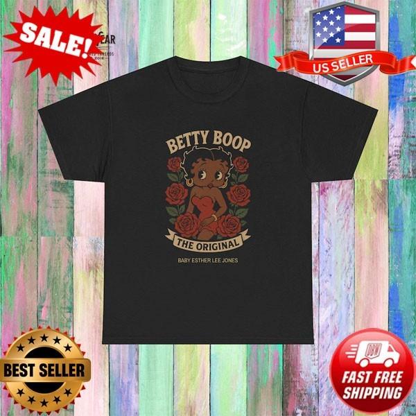 Black Betty Boop Floral T-Shirt: Retro Graphic Unisex Tee