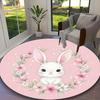 Cute Bunny A Carpet, Non-slip Office Chair Rug, Digital Print Home Round Rug, Unique Festival Decorations