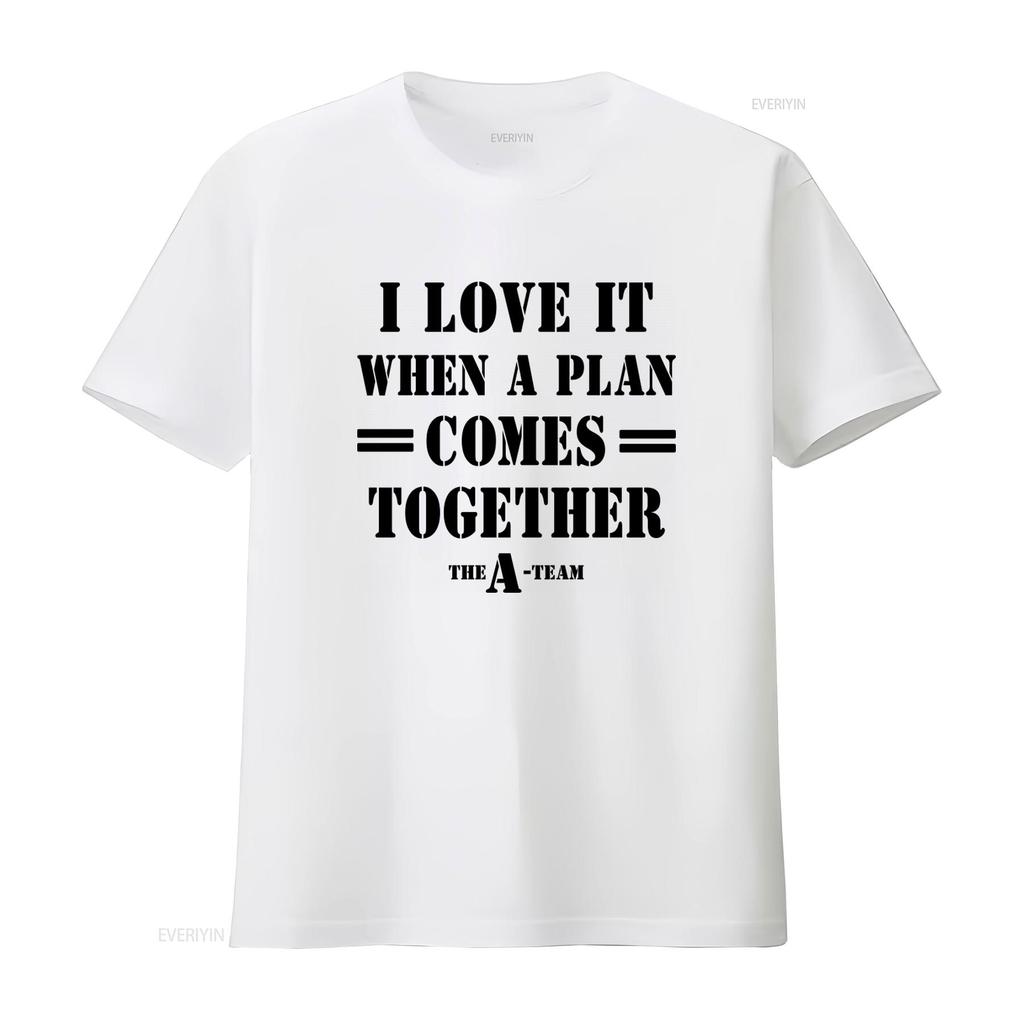 A Team I Love It When Plan Comes Together Mens T Shirt Hannibal Slogan Quote  vintage Washed Stretched Slightly