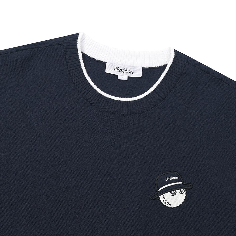 MALBON GOLF Basic Round Sweater Navy (Man)