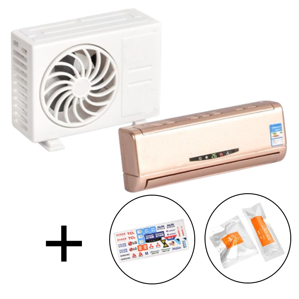 Air Conditioner Model Car Air Freshener Dashboard Solar Energy Fan Diffuser Air Vent Clip Air Conditioner Shape Fragrance