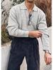 Maglia Polo da Uomo in Maglia con Mezza Zip Stile Europeo - Vestibilità Slim Manica Lunga Casual in Lana Top da Lavoro