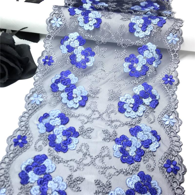 1m x 17cm Floral Embroidery Net Lace Fabric for Lingerie, Bra, Underwear, Dress, Garment, Home Decro and DIY Sewing