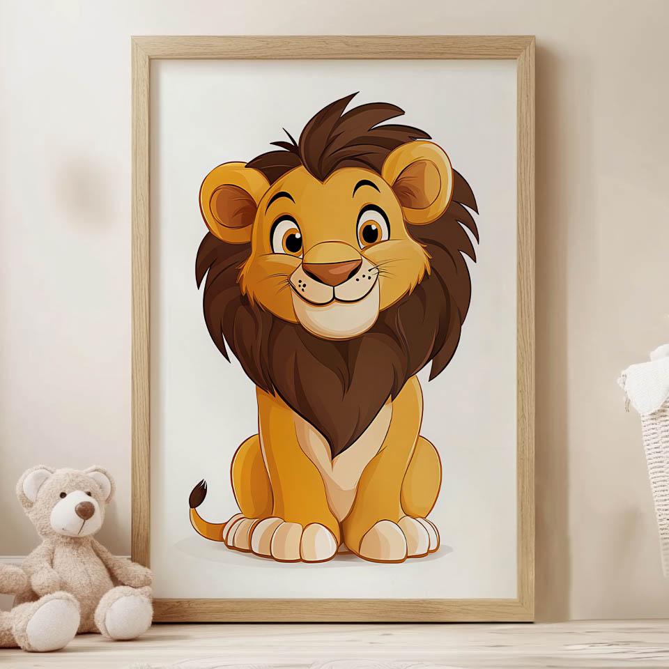 Plakat Uśmiechnięty Lew Plakat Uśmiechnięty Lew, 30X40 Cm, Bez Ramy, Płótno Premium Na Blejtramie