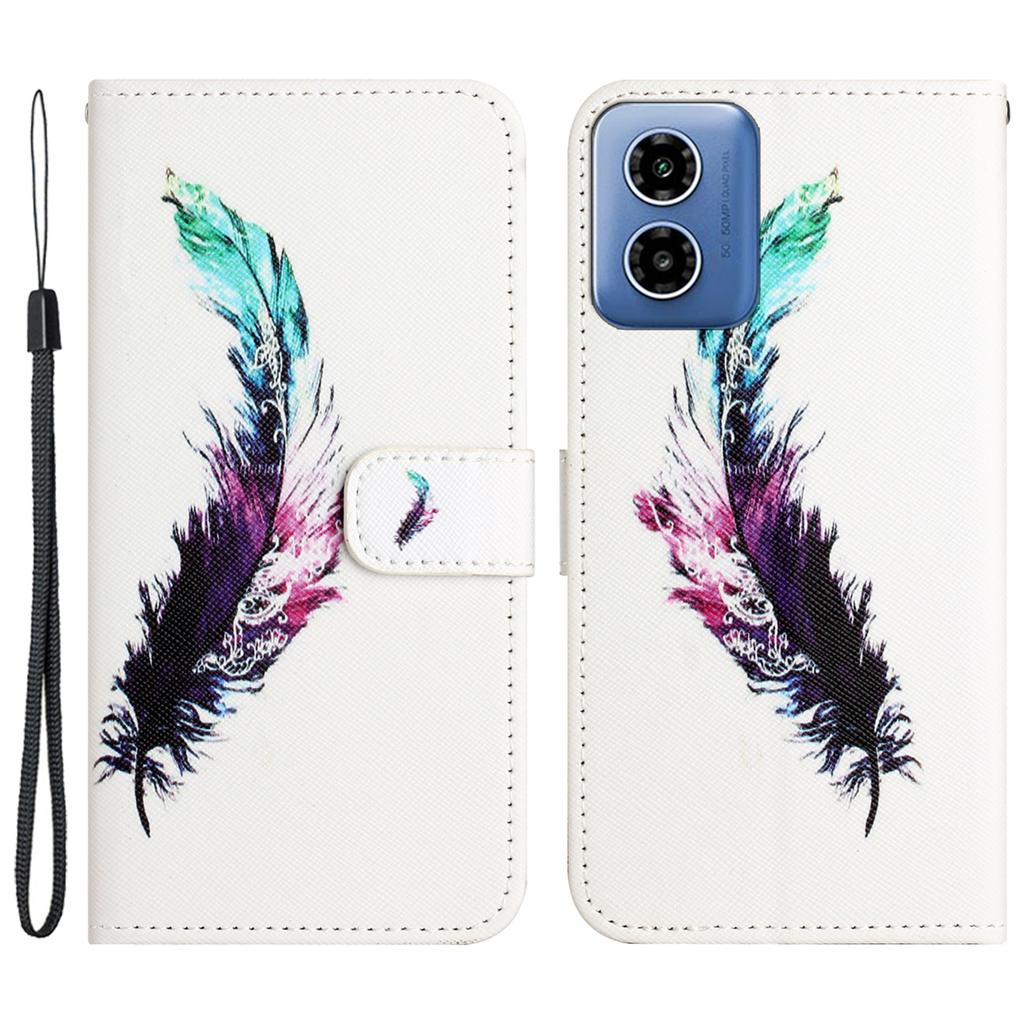 Etui na telefon komórkowy Motorola Moto E14 4G/G04 4G/G04s 4G/G24 4G skórzane wzór 3D magnetyczne klapka skorupa telefonu