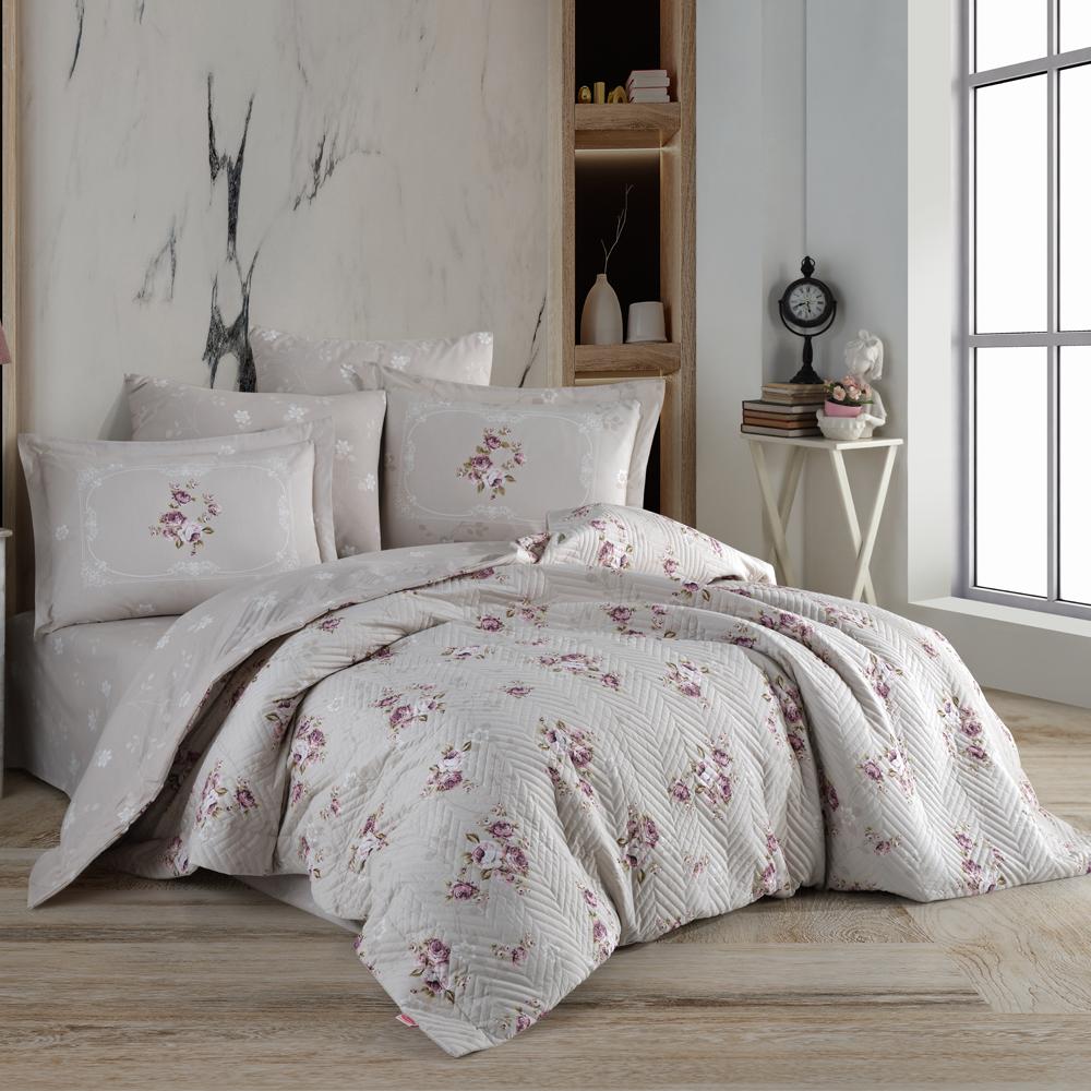 

Hobby Martha Bej - Çift Kişilik Poplin Kapitone Nevresim Takımı