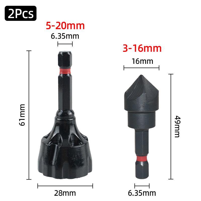 3-19MM Deburring External Chamfer Tool Stainless Steel Metal Drilling Tool Remove Burr Clean Bolt Tools Hex Tool Accessories