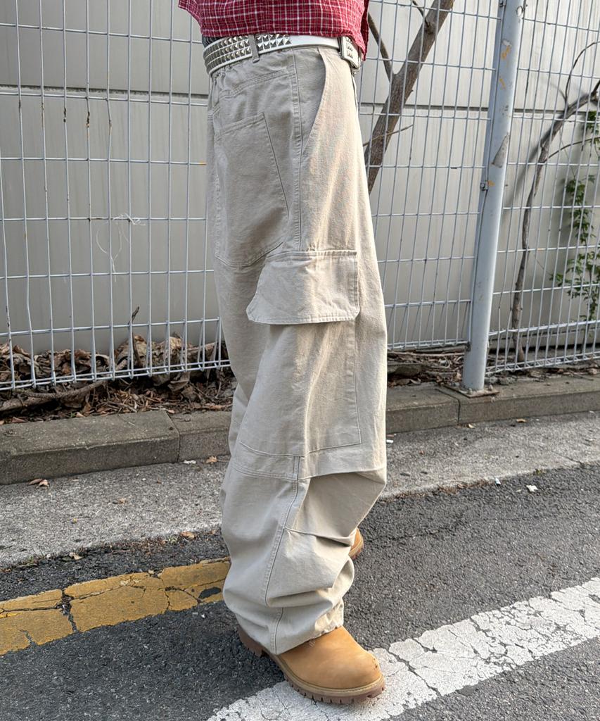 SOMEPLACE MAN Basic Oversized Wide Big Pocket String Parachute Cargo Pants_3 Colors