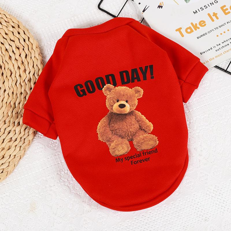 Cute Autumn and Winter Warm Korean Version of Dog Cat Pet Teddy Clothing Supplies Than Bear Law Fight Fleece Hoodie