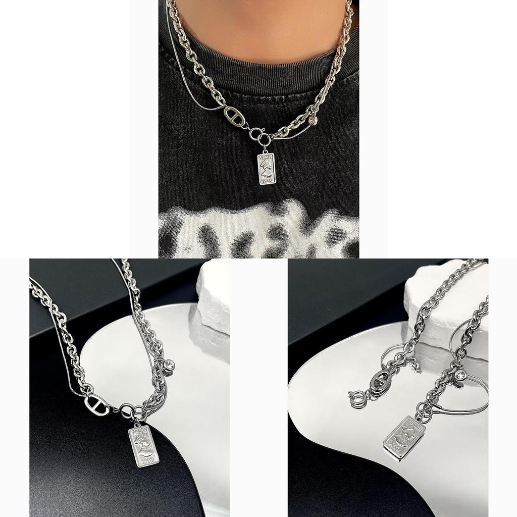 Retro Titanium Steel Collar Chain Jewelry For Unisex Art Inspired Design