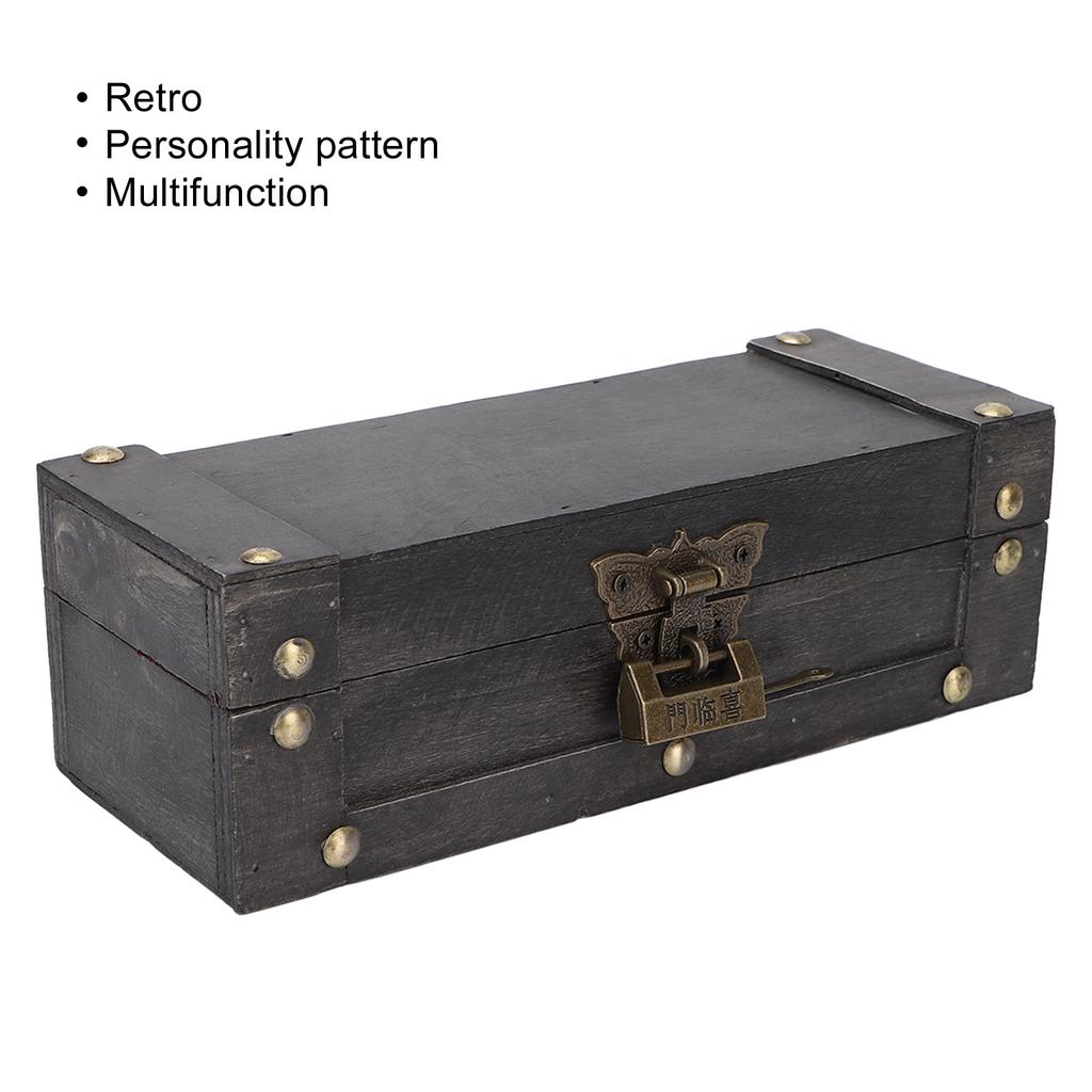 Retro Úložný box Náhrdelník Šperky Vintage Úložný box Fotografické rekvizity Dřevěný kufřík