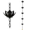 Flower Rain Chain for Gutters with Adapter Flower Rain Chain Cups Gutter Downspout Water Home Display Adjustable