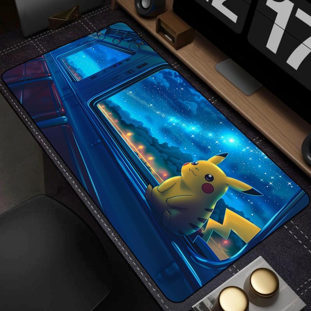 Cute Pikachu Floating Island Sky Art Mouse Pad Waterproof NonSlip Anime Style Large Gaming Desk Mat Cartoon Office Mat