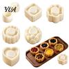 Food Grade Plastic Mold Double-Headed Mooncake Mold, Sunflower Pattern Reusable ABS Hand-Press Detachable Easy Dessert Decorating Tool Cleaning