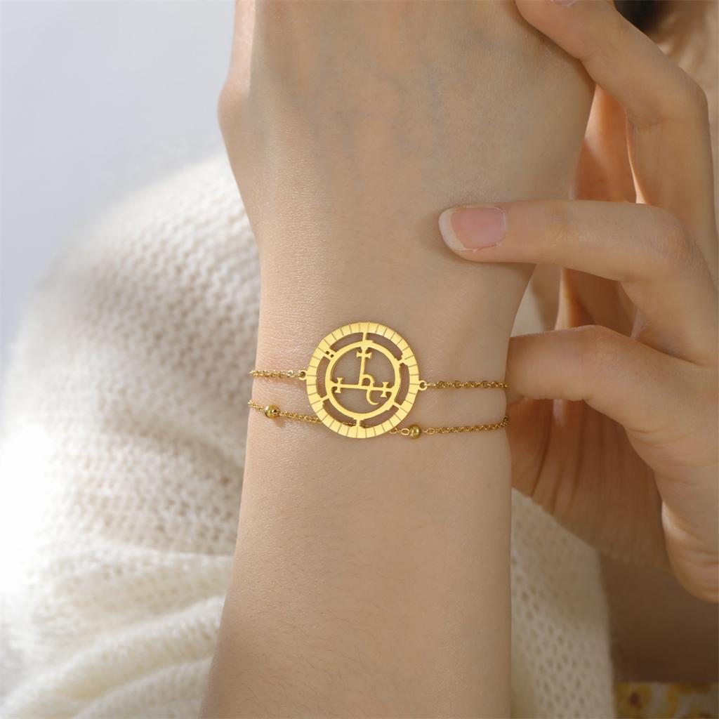 Goddess Sigil of Lilith Bracelet Stainless Steel Judaism Mythical Lilith Bracelets Women Men Solomon Amulet Jewelry Gift