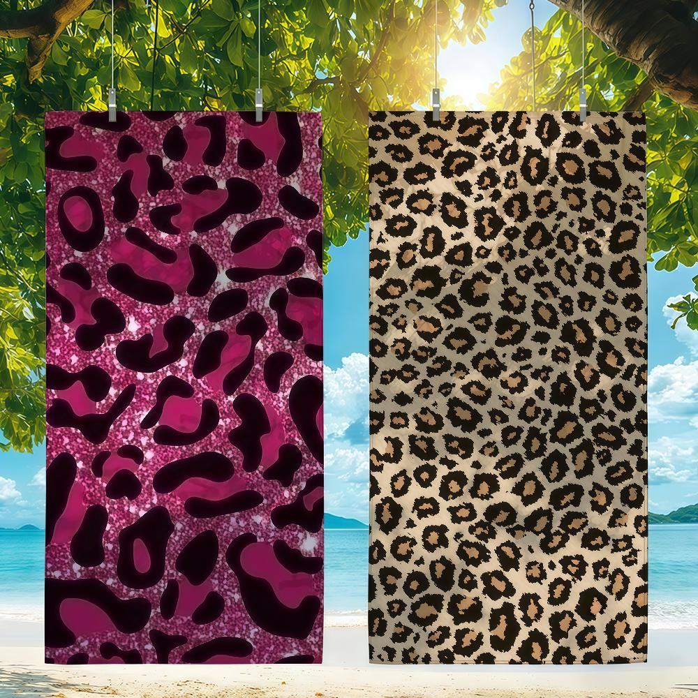 Y2K Leopard Towel Beach Towel Travel Lightweight Skin Friendly For Pool Beach Camping Cruise Summer