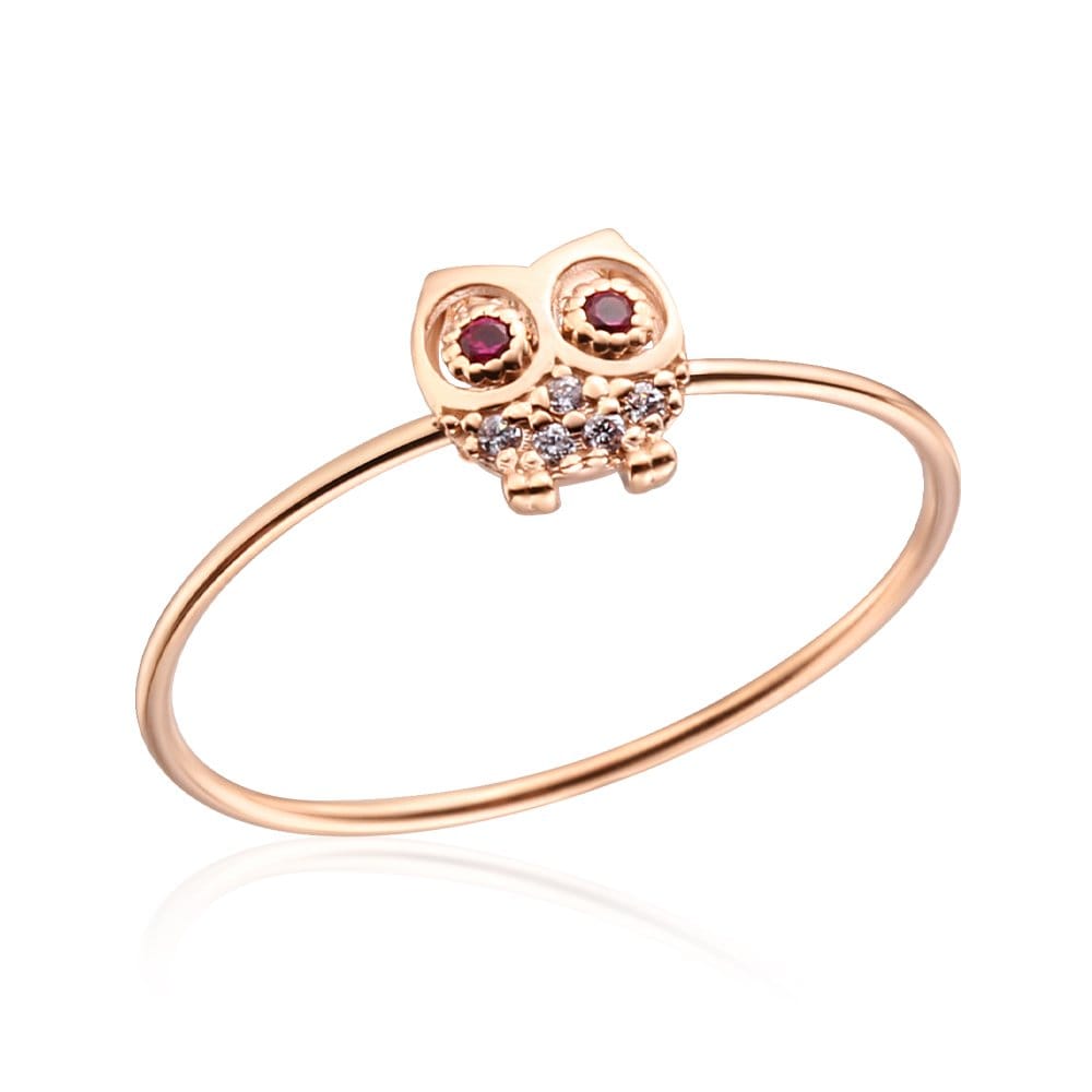[Bnbgold] 14K/18K Ruby Owl Tension Ring Npr21653