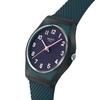 Swatch Lady Teal Weave Watch - Model LL127, Green Color, 3 ATM Water Resistant, Women's Watch Design