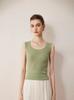 Women's Ribbed U-Neck Wool Camisole – Slimming, Stylish, Versatile Knit Sleeveless Top for Autumn and Winter
